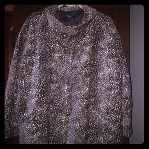Talbots Blazer Cowl Neck Animal